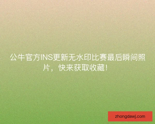 公牛官方INS更新无水印比赛最后瞬间照片，快来获取收藏！