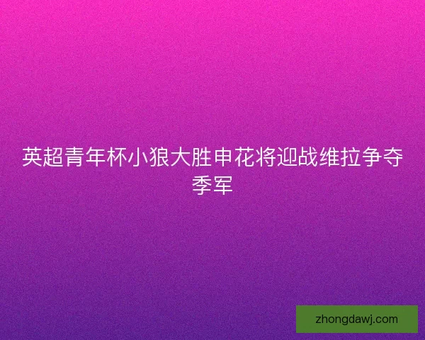 英超青年杯小狼大胜申花将迎战维拉争夺季军